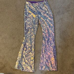 Sequin Iridescent Flare Pants